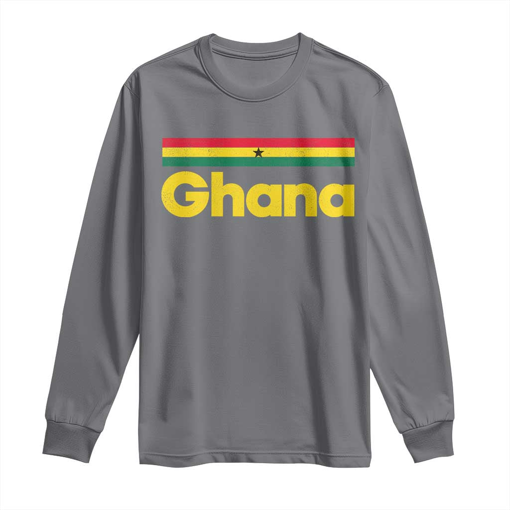 Vintage Ghana Flag Long Sleeve Shirt Proud Ghanaian Heritage African Pride