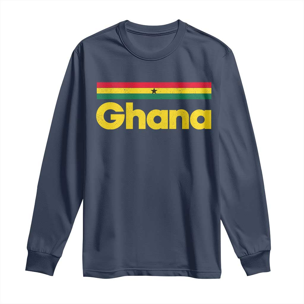 Vintage Ghana Flag Long Sleeve Shirt Proud Ghanaian Heritage African Pride