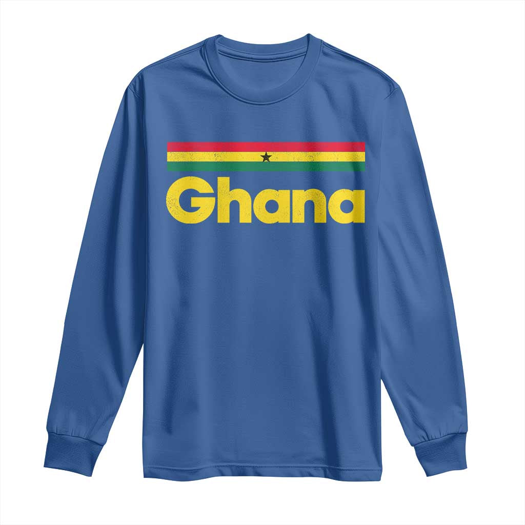Vintage Ghana Flag Long Sleeve Shirt Proud Ghanaian Heritage African Pride
