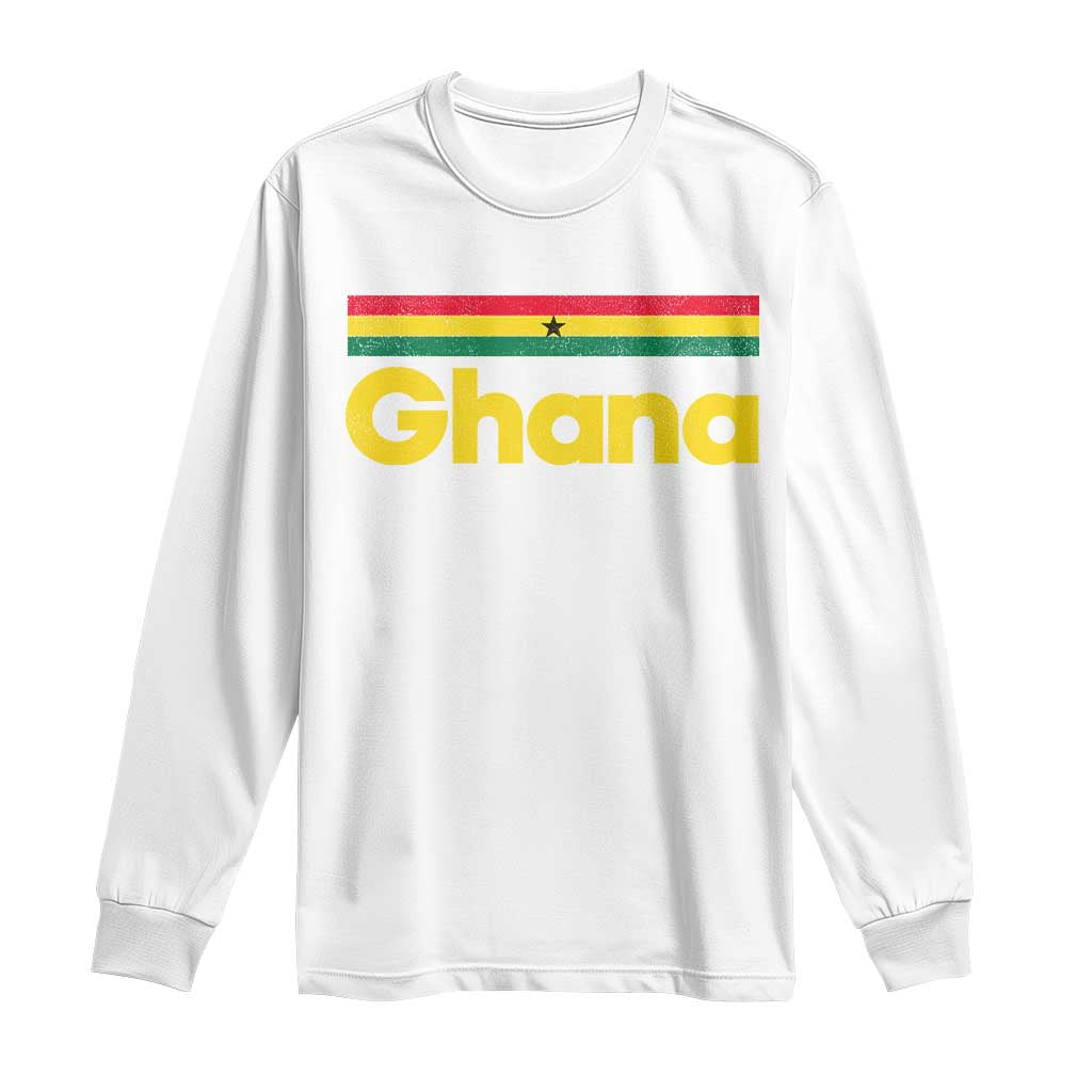 Vintage Ghana Flag Long Sleeve Shirt Proud Ghanaian Heritage African Pride