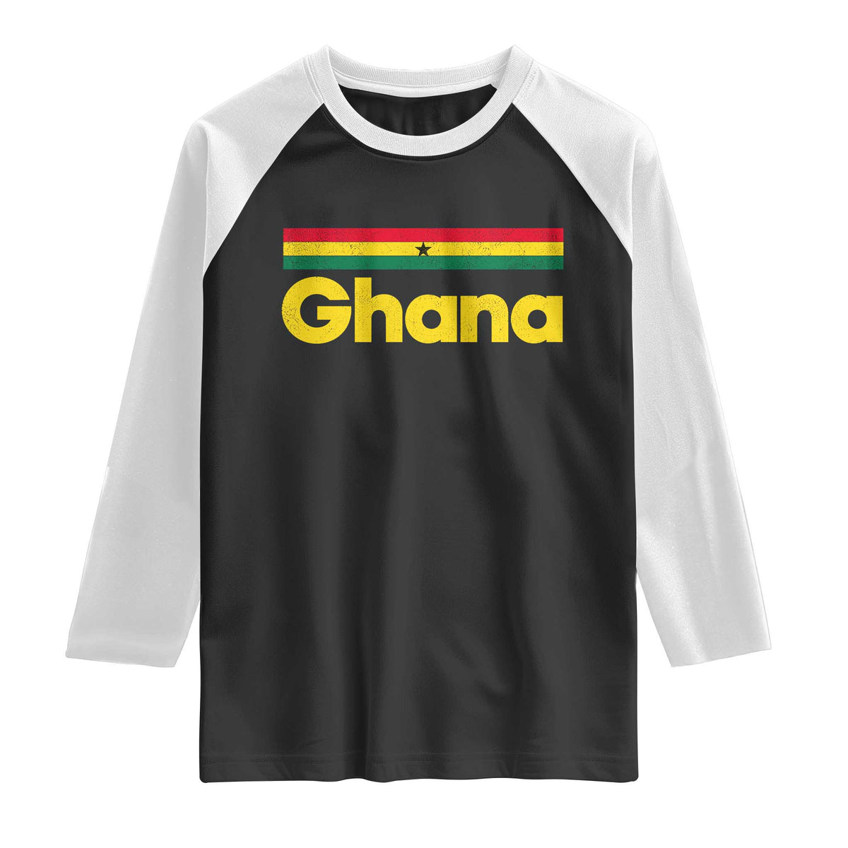 Vintage Ghana Flag Raglan Shirt Proud Ghanaian Heritage African Pride