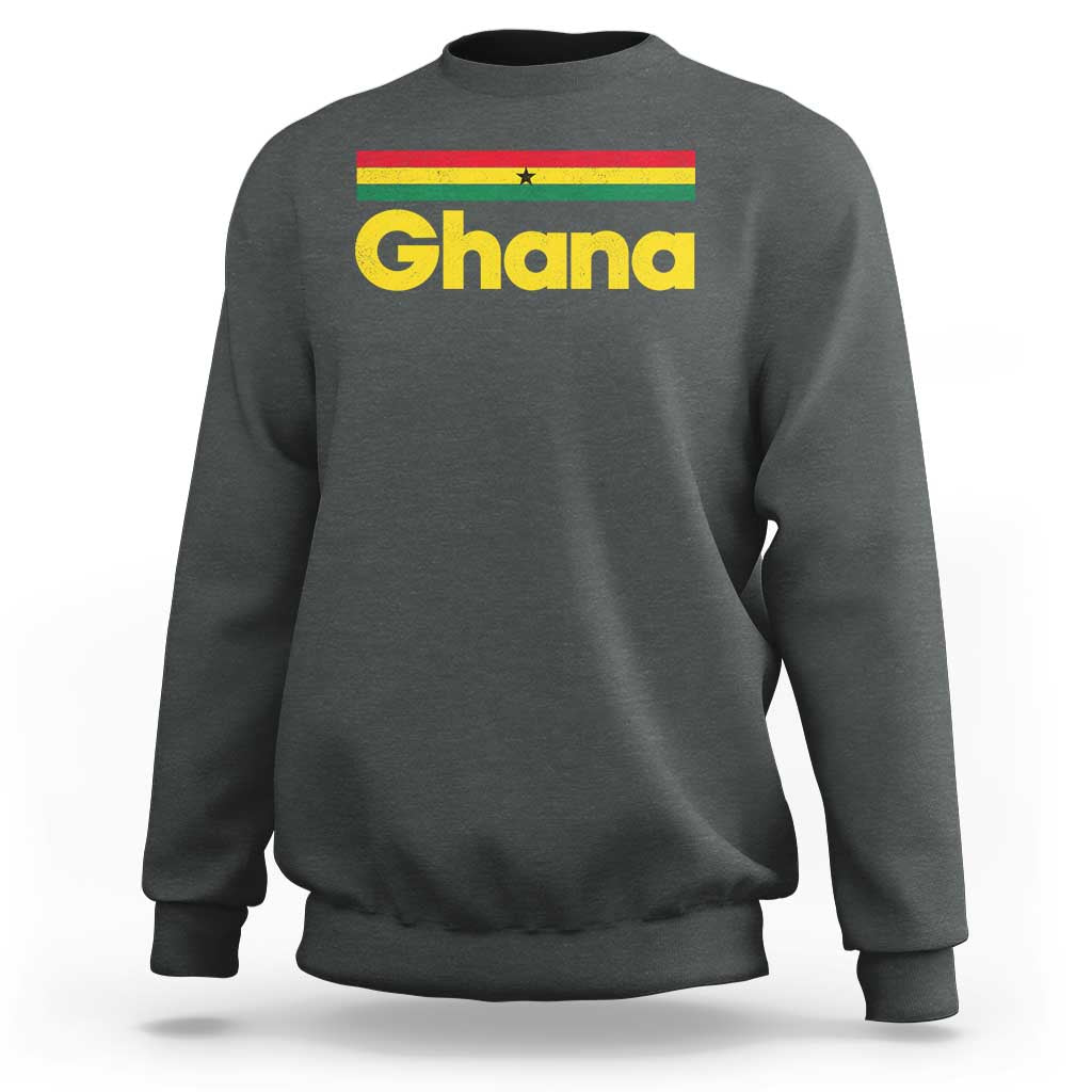 Vintage Ghana Flag Sweatshirt Proud Ghanaian Heritage African Pride