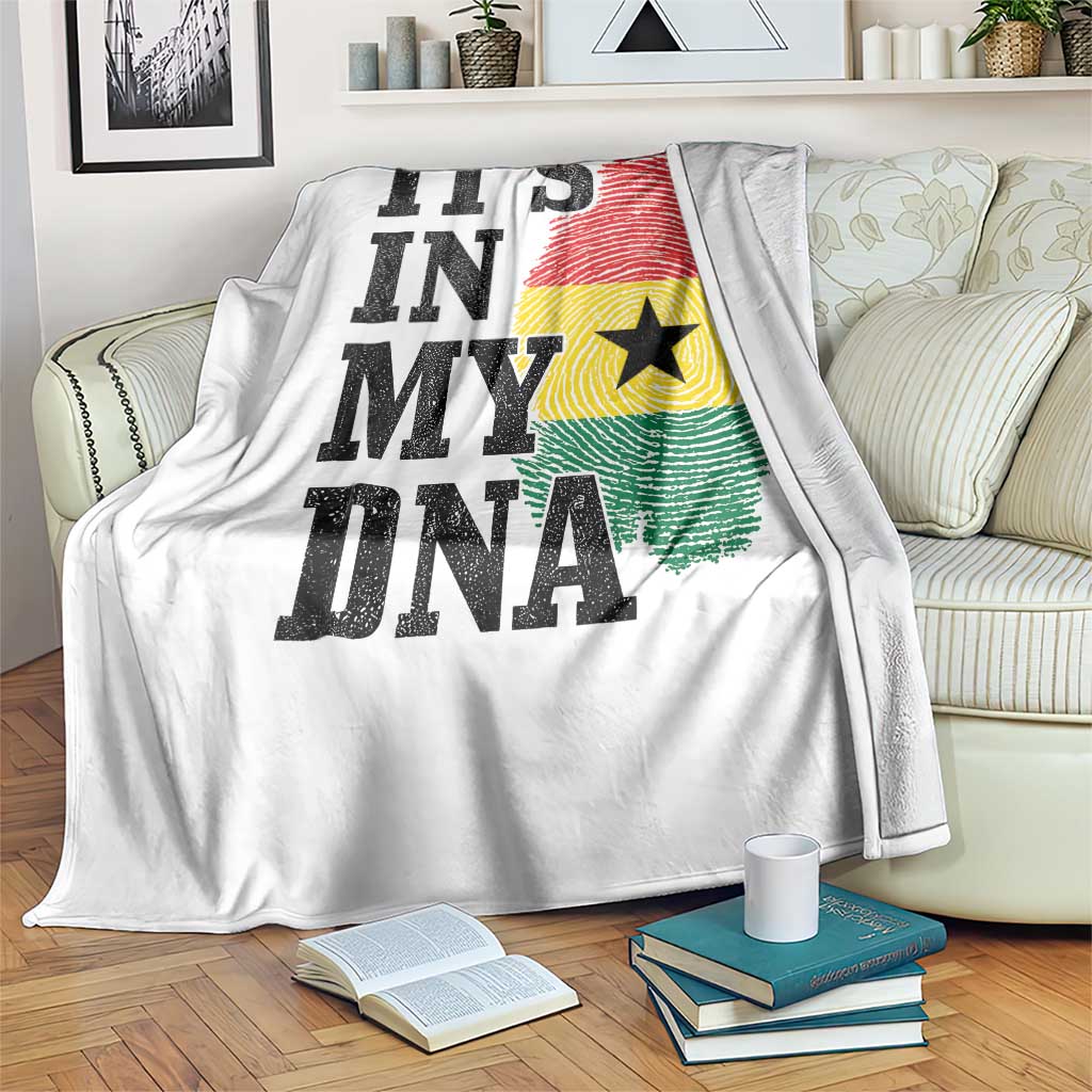 Its In My DNA Ghana Throw Blanket Fingerprint Flag Proud Ghanaian Heritage Ghanese Roots