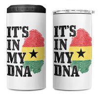 Its In My DNA Ghana 4 in 1 Can Cooler Tumbler Fingerprint Flag Proud Ghanaian Heritage Ghanese Roots