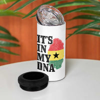 Its In My DNA Ghana 4 in 1 Can Cooler Tumbler Fingerprint Flag Proud Ghanaian Heritage Ghanese Roots