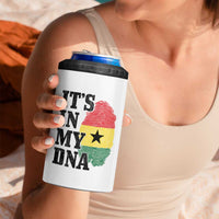Its In My DNA Ghana 4 in 1 Can Cooler Tumbler Fingerprint Flag Proud Ghanaian Heritage Ghanese Roots