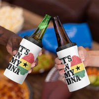Its In My DNA Ghana 4 in 1 Can Cooler Tumbler Fingerprint Flag Proud Ghanaian Heritage Ghanese Roots