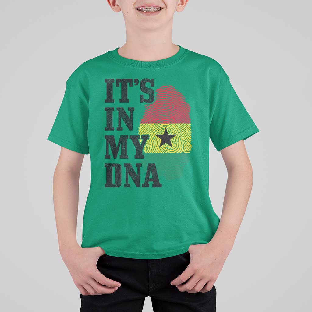 Its In My DNA Ghana T Shirt For Kid Fingerprint Flag Proud Ghanaian Heritage Ghanese Roots