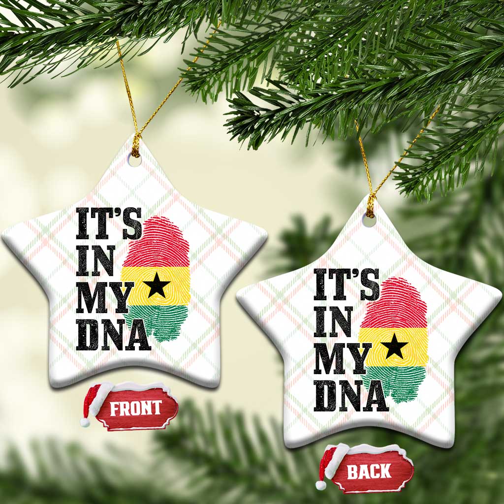 Its In My DNA Ghana Ceramic Ornament Fingerprint Flag Proud Ghanaian Heritage Ghanese Roots