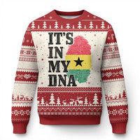 Its In My DNA Ghana Ugly Christmas Sweater Fingerprint Flag Proud Ghanaian Heritage Ghanese Roots