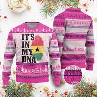 Its In My DNA Ghana Ugly Christmas Sweater Fingerprint Flag Proud Ghanaian Heritage Ghanese Roots