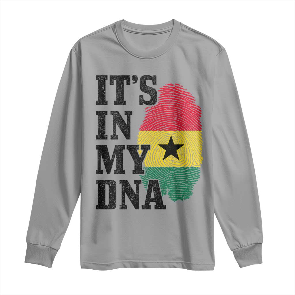 Its In My DNA Ghana Long Sleeve Shirt Fingerprint Flag Proud Ghanaian Heritage Ghanese Roots