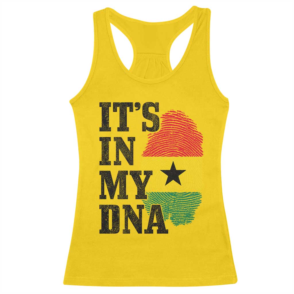 Its In My DNA Ghana Racerback Tank Top Fingerprint Flag Proud Ghanaian Heritage Ghanese Roots