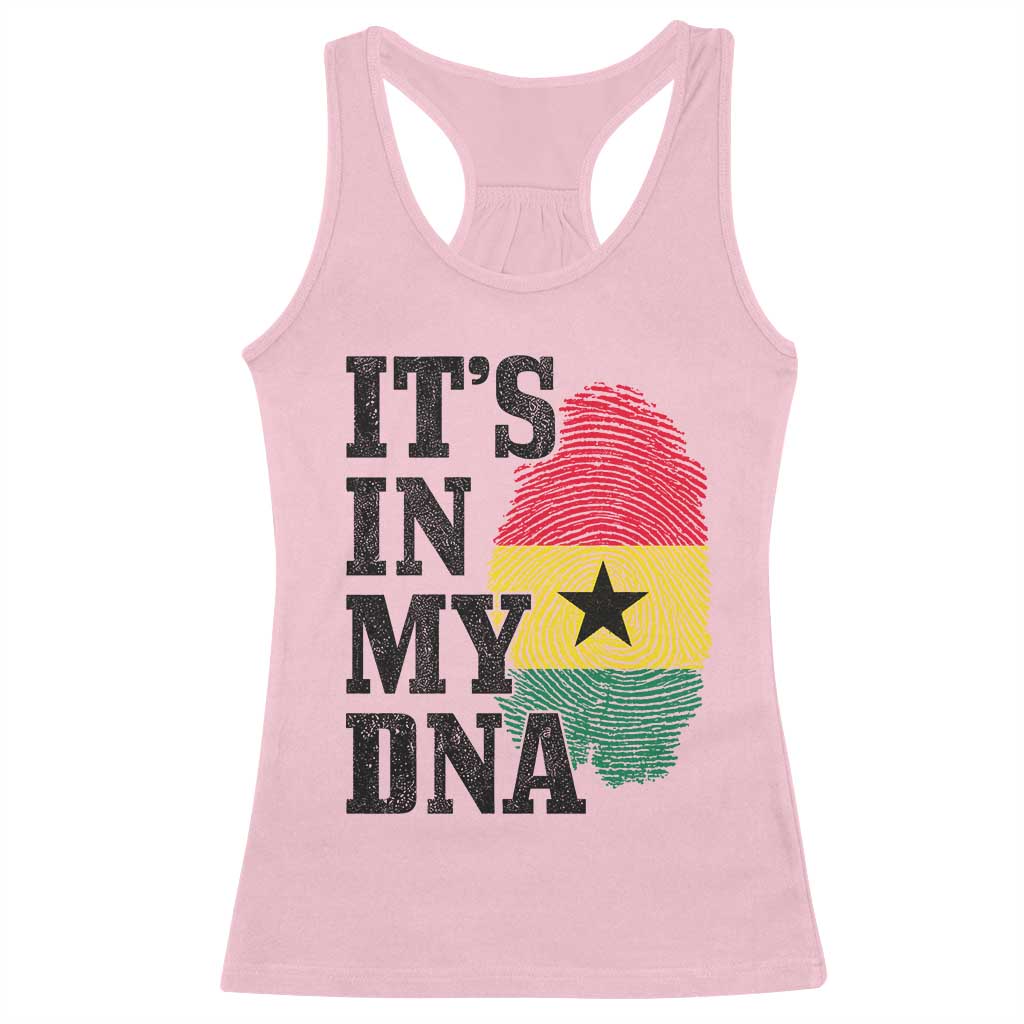 Its In My DNA Ghana Racerback Tank Top Fingerprint Flag Proud Ghanaian Heritage Ghanese Roots