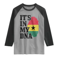 Its In My DNA Ghana Raglan Shirt Fingerprint Flag Proud Ghanaian Heritage Ghanese Roots