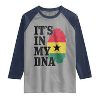 Its In My DNA Ghana Raglan Shirt Fingerprint Flag Proud Ghanaian Heritage Ghanese Roots