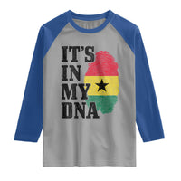 Its In My DNA Ghana Raglan Shirt Fingerprint Flag Proud Ghanaian Heritage Ghanese Roots