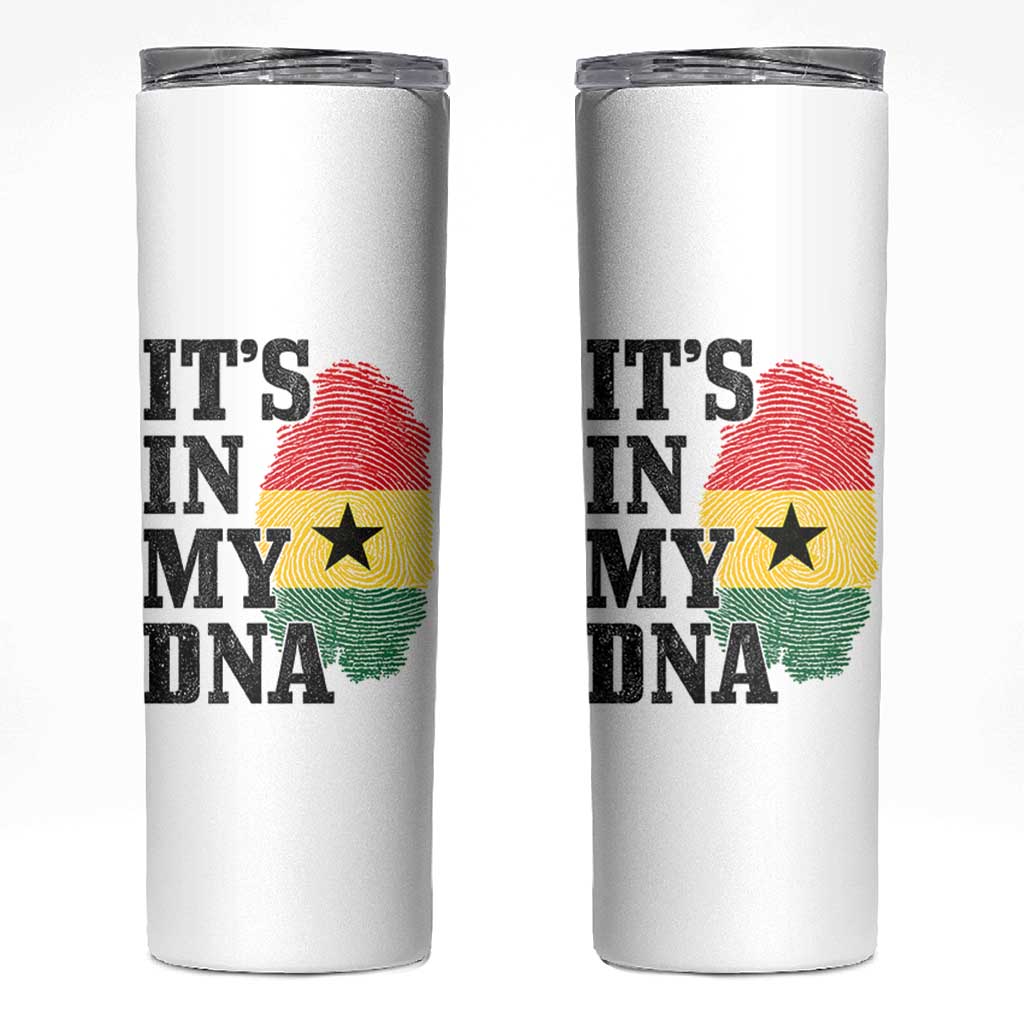 Its In My DNA Ghana Skinny Tumbler Fingerprint Flag Proud Ghanaian Heritage Ghanese Roots