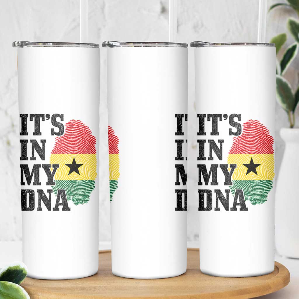 Its In My DNA Ghana Skinny Tumbler Fingerprint Flag Proud Ghanaian Heritage Ghanese Roots
