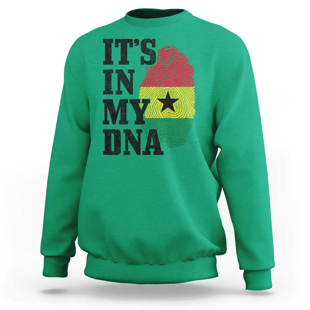Its In My DNA Ghana Sweatshirt Fingerprint Flag Proud Ghanaian Heritage Ghanese Roots