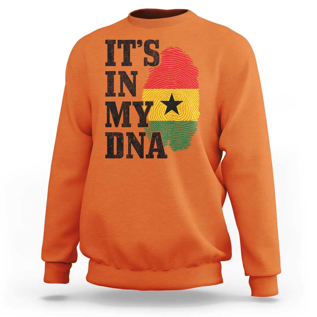 Its In My DNA Ghana Sweatshirt Fingerprint Flag Proud Ghanaian Heritage Ghanese Roots