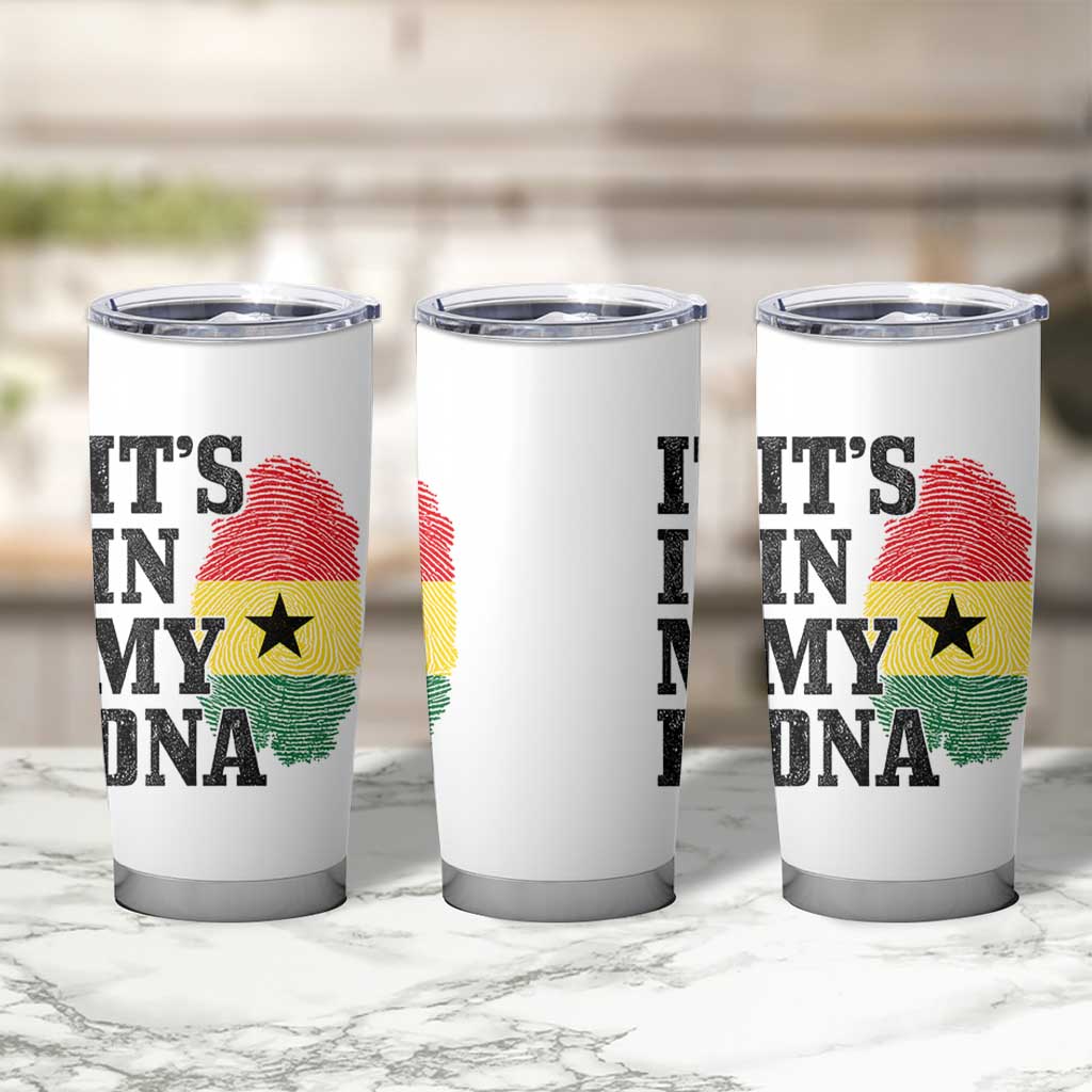 Its In My DNA Ghana Tumbler Cup Fingerprint Flag Proud Ghanaian Heritage Ghanese Roots