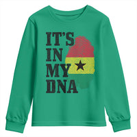 Its In My DNA Ghana Youth Sweatshirt Fingerprint Flag Proud Ghanaian Heritage Ghanese Roots