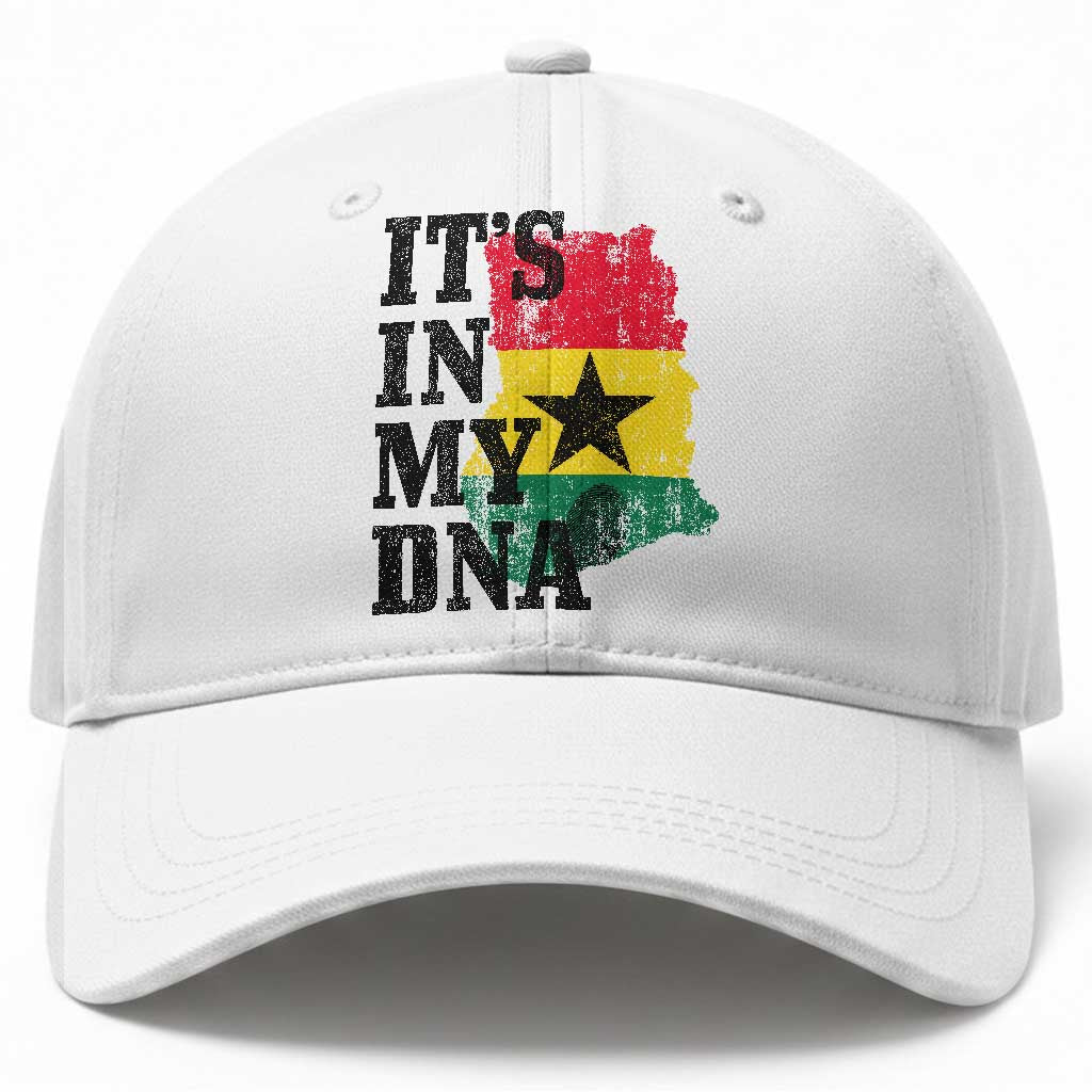 Its In My DNA Ghana Baseball Cap Proud Ghanaian Heritage Ghanese Roots Vintage Ghana Map Flag