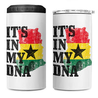 Its In My DNA Ghana 4 in 1 Can Cooler Tumbler Proud Ghanaian Heritage Ghanese Roots Vintage Ghana Map Flag