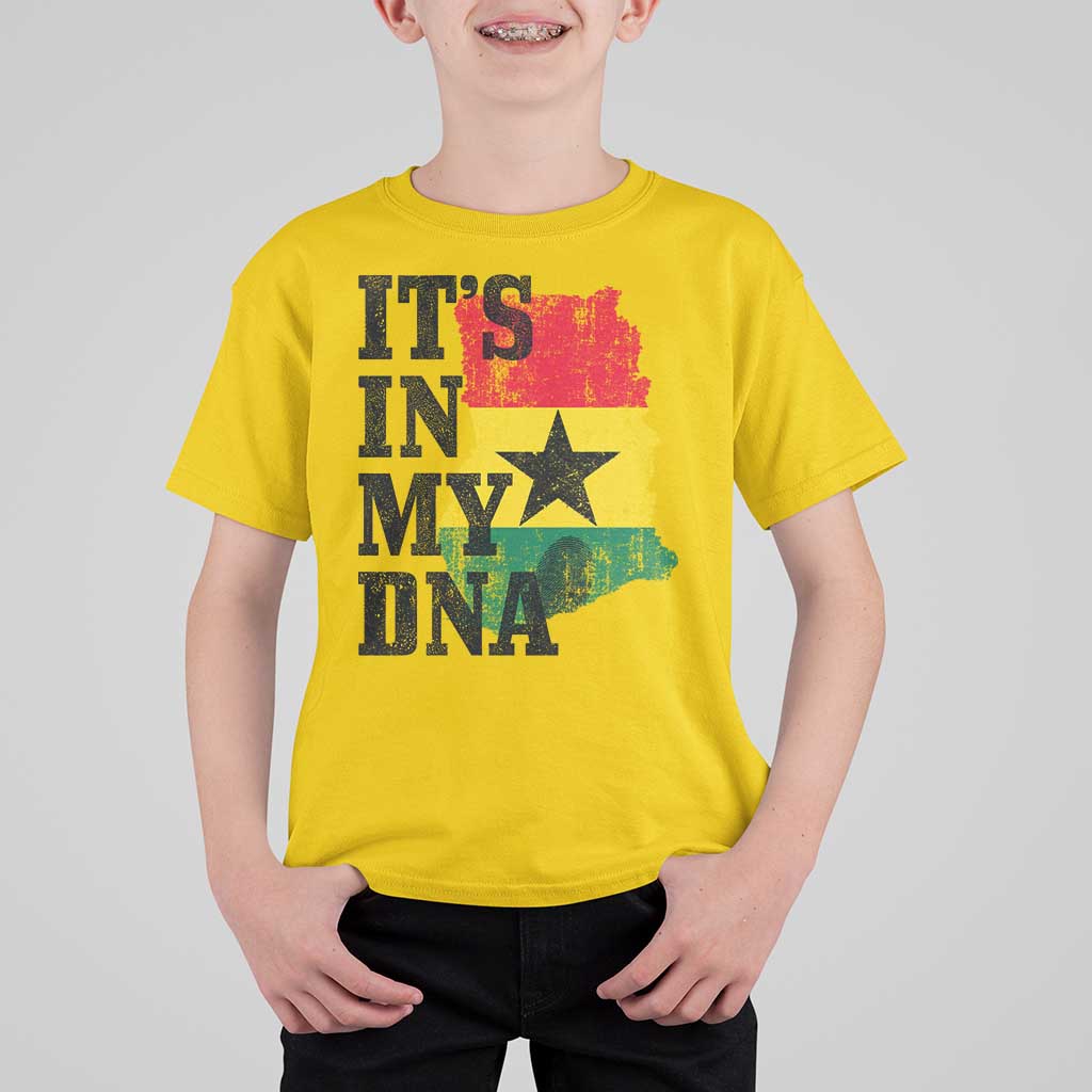 Its In My DNA Ghana T Shirt For Kid Proud Ghanaian Heritage Ghanese Roots Vintage Ghana Map Flag