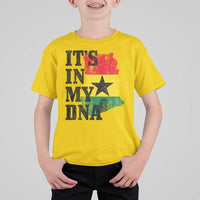 Its In My DNA Ghana T Shirt For Kid Proud Ghanaian Heritage Ghanese Roots Vintage Ghana Map Flag