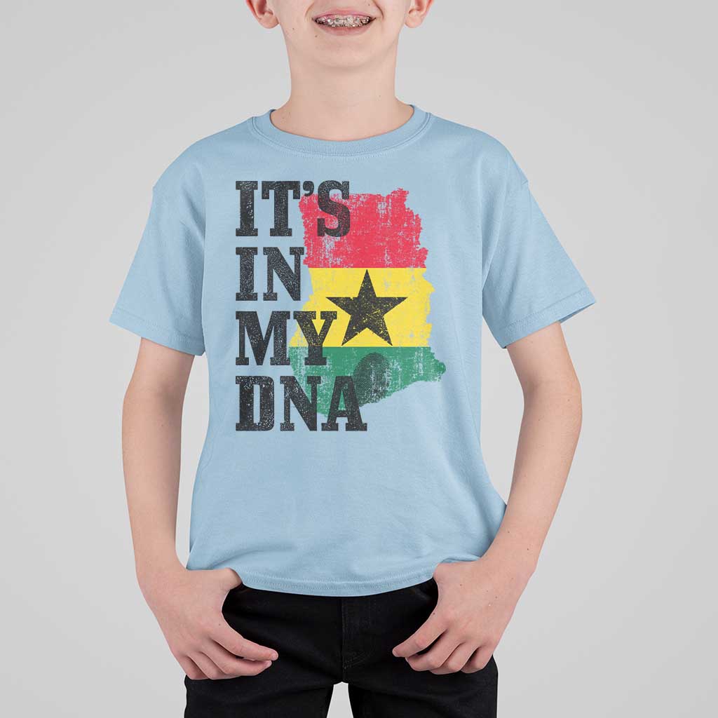 Its In My DNA Ghana T Shirt For Kid Proud Ghanaian Heritage Ghanese Roots Vintage Ghana Map Flag