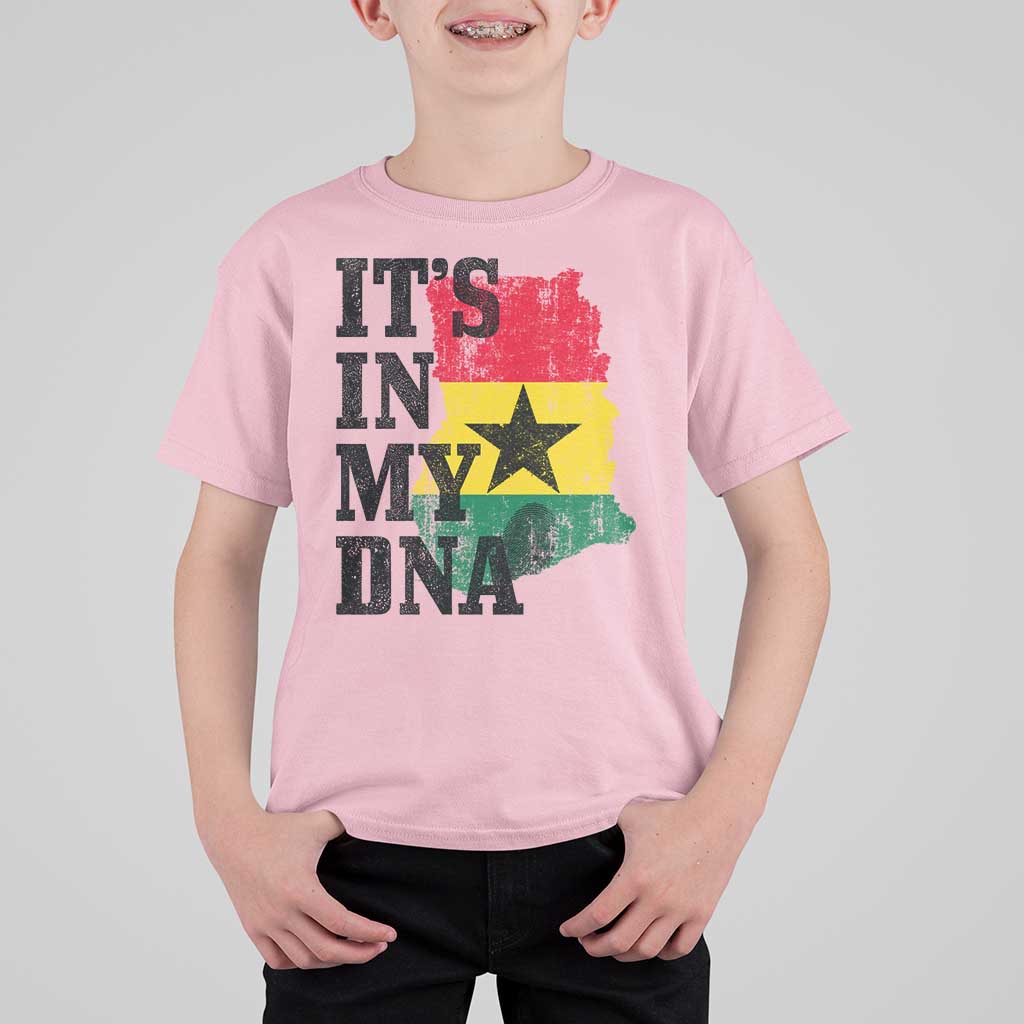 Its In My DNA Ghana T Shirt For Kid Proud Ghanaian Heritage Ghanese Roots Vintage Ghana Map Flag