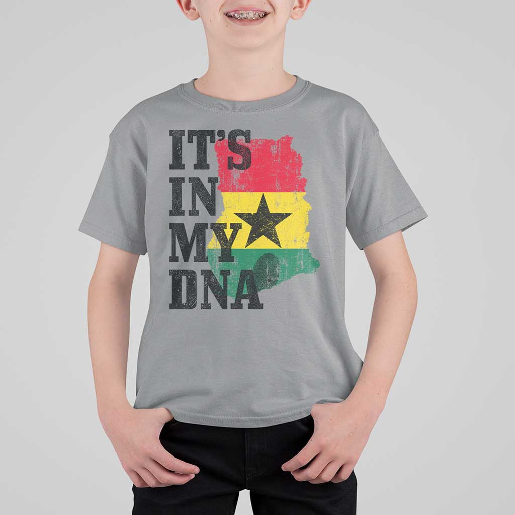 Its In My DNA Ghana T Shirt For Kid Proud Ghanaian Heritage Ghanese Roots Vintage Ghana Map Flag