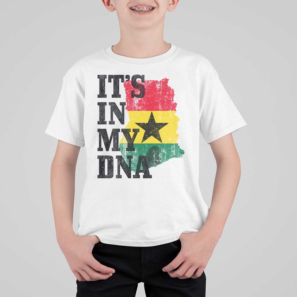 Its In My DNA Ghana T Shirt For Kid Proud Ghanaian Heritage Ghanese Roots Vintage Ghana Map Flag