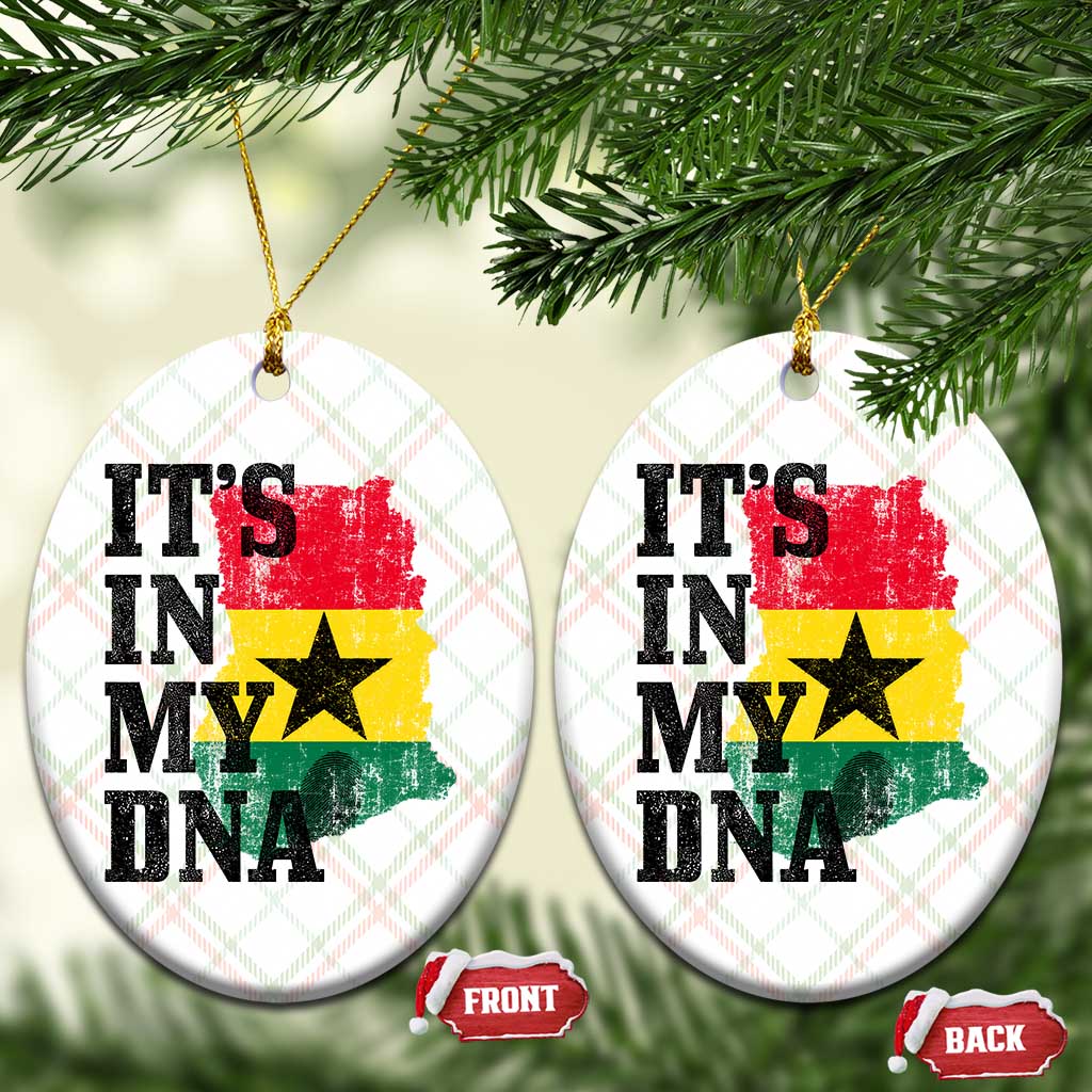 Its In My DNA Ghana Ceramic Ornament Proud Ghanaian Heritage Ghanese Roots Vintage Ghana Map Flag