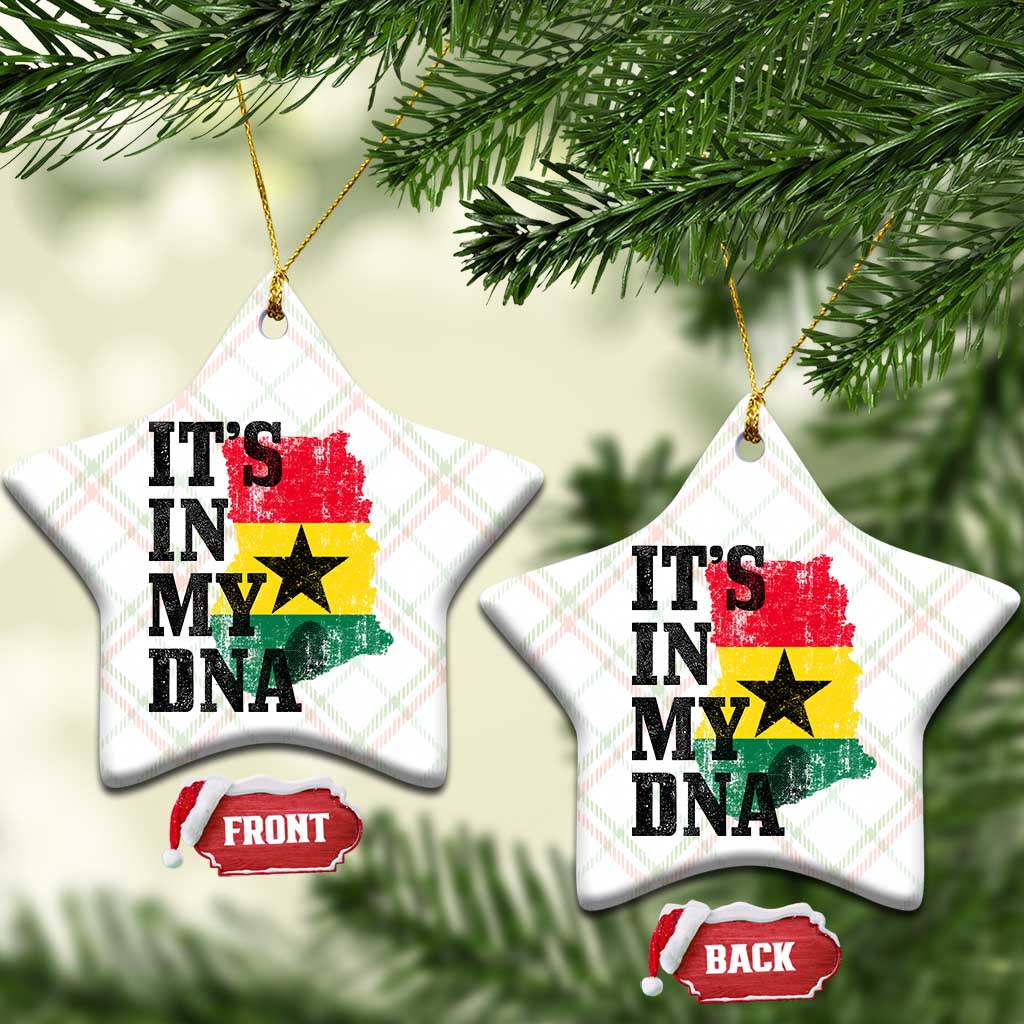 Its In My DNA Ghana Ceramic Ornament Proud Ghanaian Heritage Ghanese Roots Vintage Ghana Map Flag