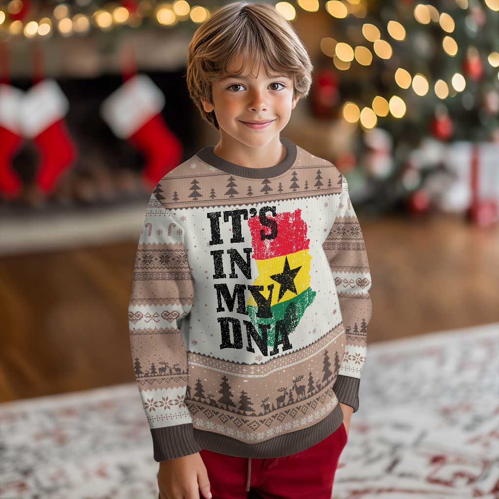 Its In My DNA Ghana Ugly Christmas Sweater Proud Ghanaian Heritage Ghanese Roots Vintage Ghana Map Flag
