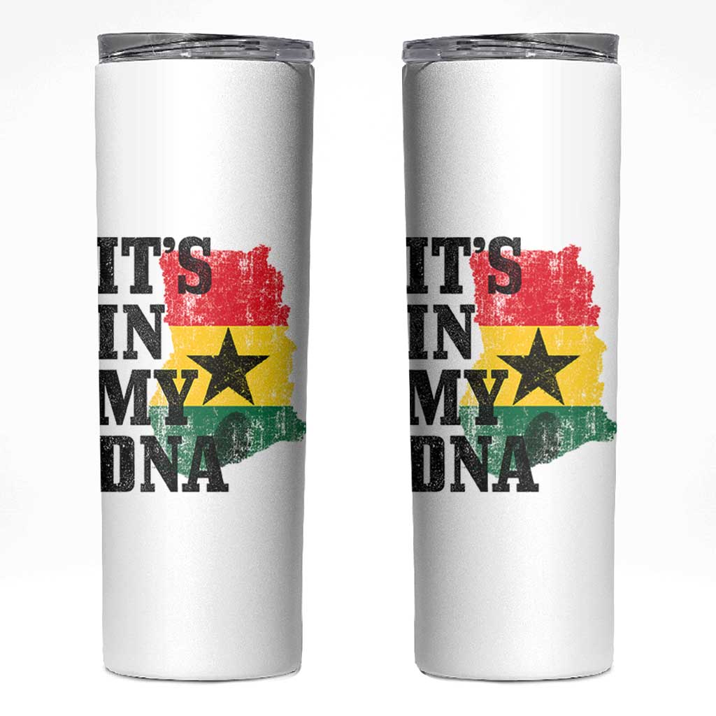 Its In My DNA Ghana Skinny Tumbler Proud Ghanaian Heritage Ghanese Roots Vintage Ghana Map Flag
