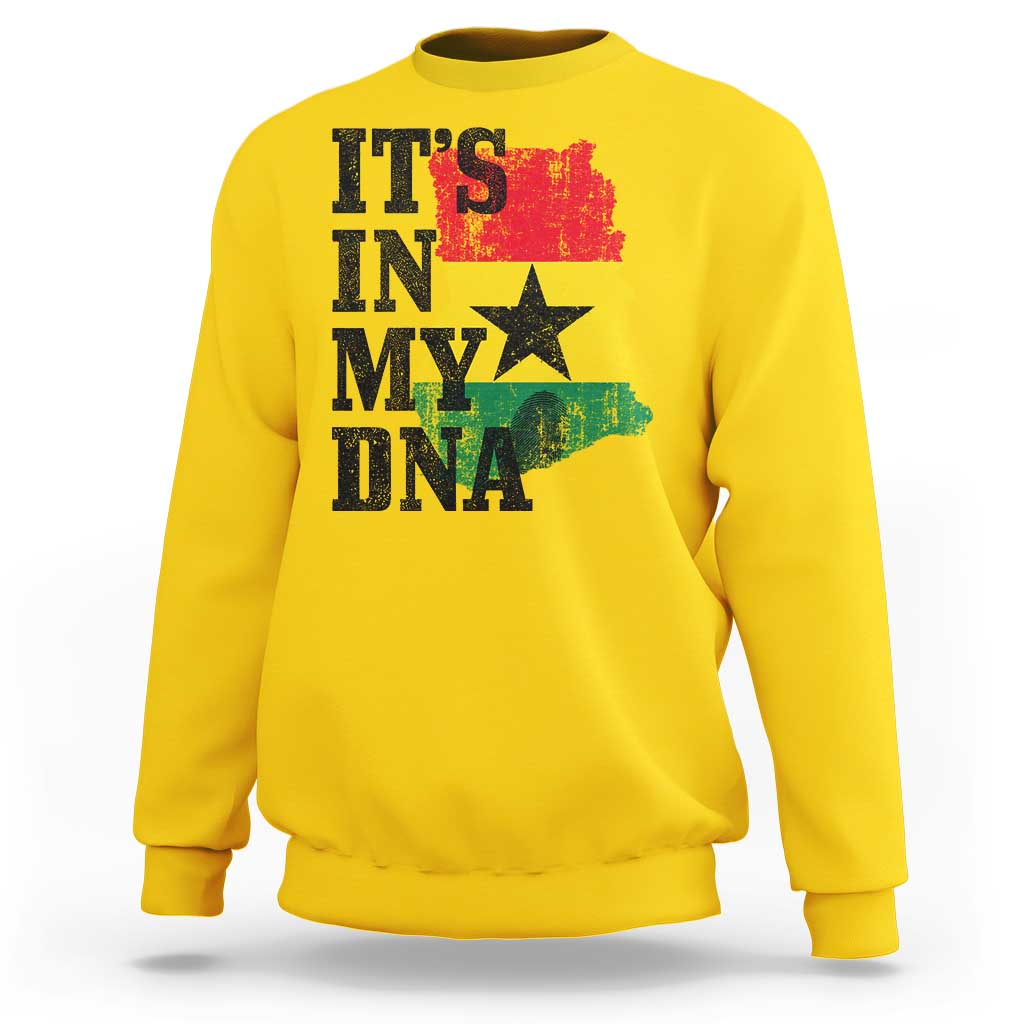 Its In My DNA Ghana Sweatshirt Proud Ghanaian Heritage Ghanese Roots Vintage Ghana Map Flag