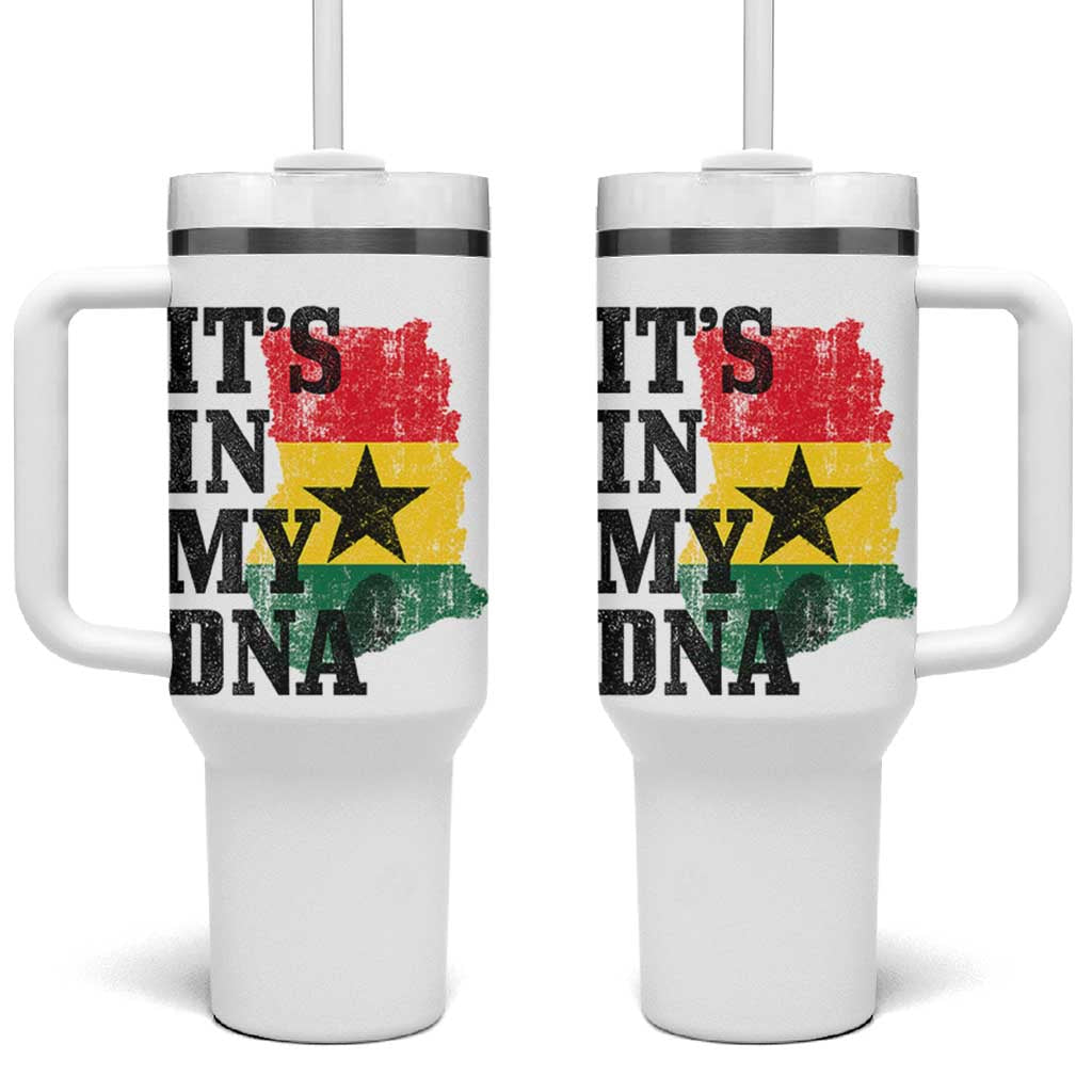 Its In My DNA Ghana Tumbler With Handle Proud Ghanaian Heritage Ghanese Roots Vintage Ghana Map Flag