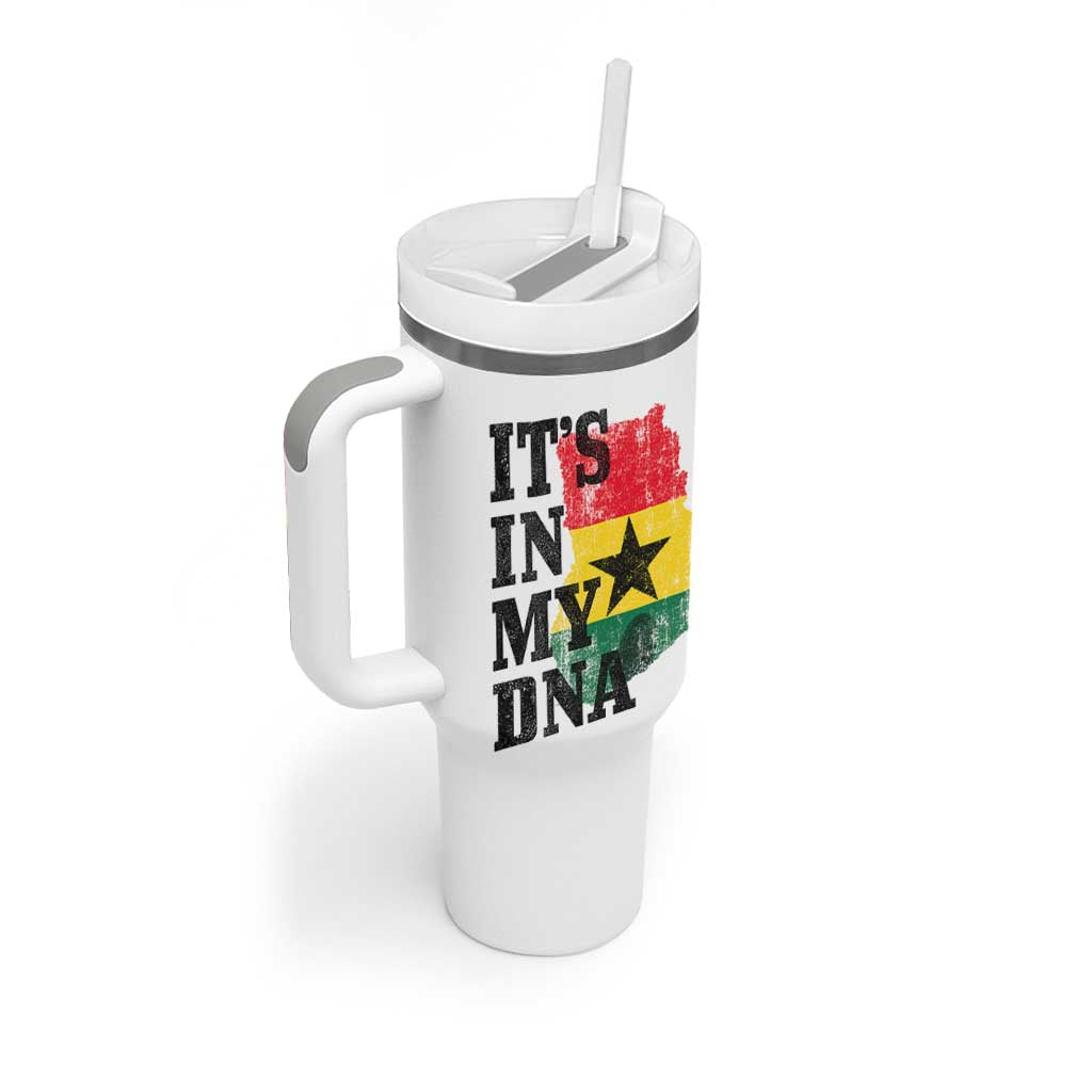 Its In My DNA Ghana Tumbler With Handle Proud Ghanaian Heritage Ghanese Roots Vintage Ghana Map Flag