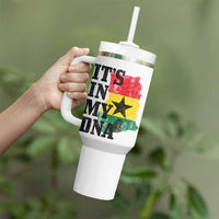 Its In My DNA Ghana Tumbler With Handle Proud Ghanaian Heritage Ghanese Roots Vintage Ghana Map Flag