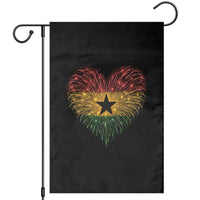Ghana Flag Heart Ghanaian Flag Garden Flag Heart Fireworks Patriotic Independence Day Celebration Graphic