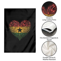 Ghana Flag Heart Ghanaian Flag Garden Flag Heart Fireworks Patriotic Independence Day Celebration Graphic