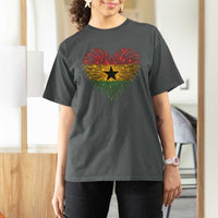 Ghana Flag Heart Ghanaian Flag T Shirt For Women Heart Fireworks Patriotic Independence Day Celebration Graphic