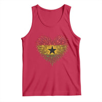 Ghana Flag Heart Ghanaian Flag Tank Top Heart Fireworks Patriotic Independence Day Celebration Graphic