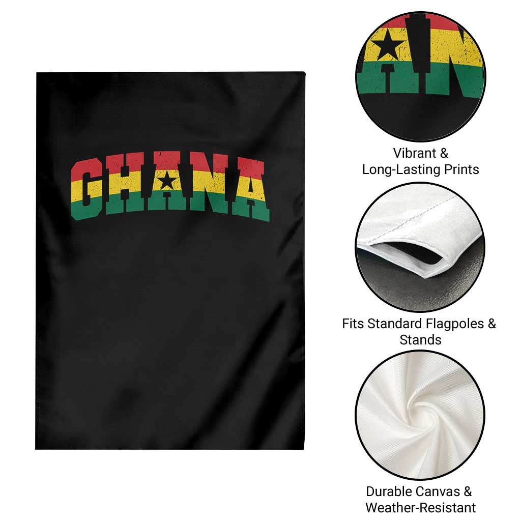 Vintage Ghana Flag Varsity Garden Flag Classic Ghanaian Pride Heritage Graphic