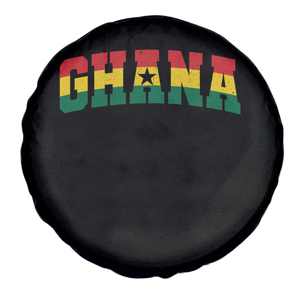 Vintage Ghana Flag Varsity Spare Tire Cover Classic Ghanaian Pride Heritage Graphic
