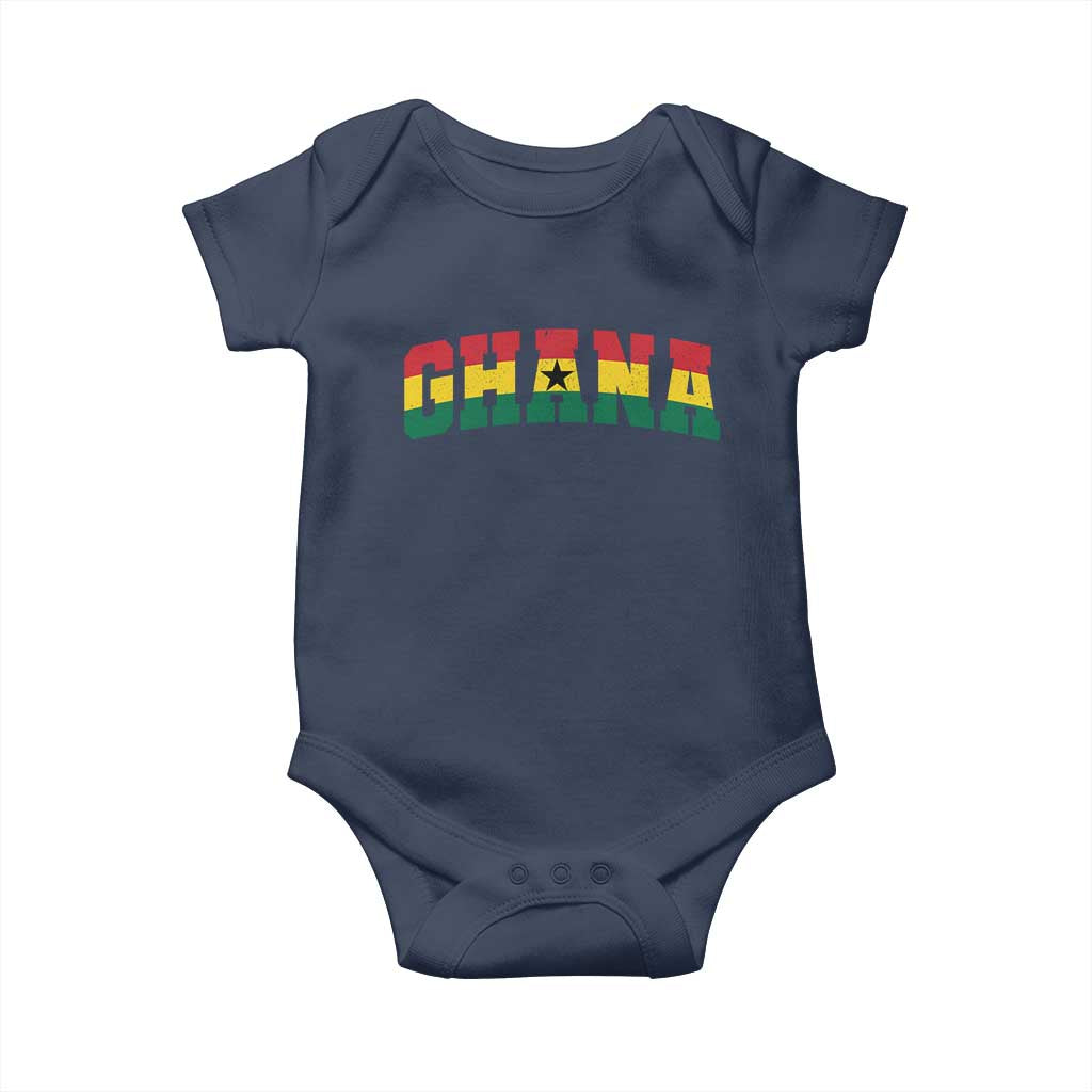 Vintage Ghana Flag Varsity Baby Onesie Classic Ghanaian Pride Heritage Graphic